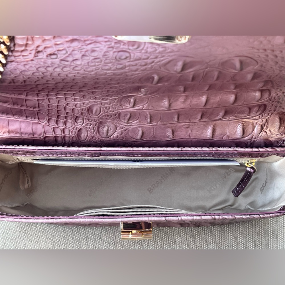 NWT Brahmin ROSA in MELLOW ROSE Convertible Chain & Leather Strap Bag - Picture 7 of 14